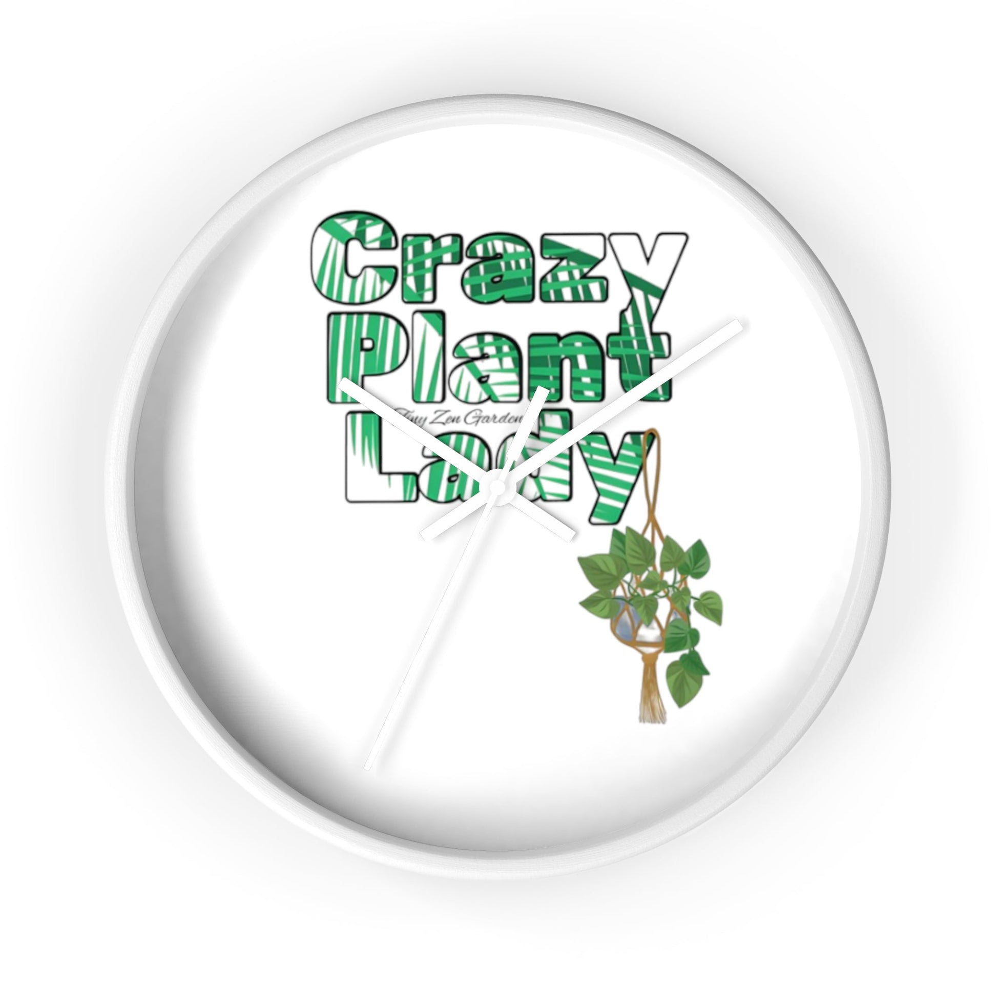 Wall Clock | Crazy Plant Lady | Tiny Zen Gardens - Tiny Zen Gardens