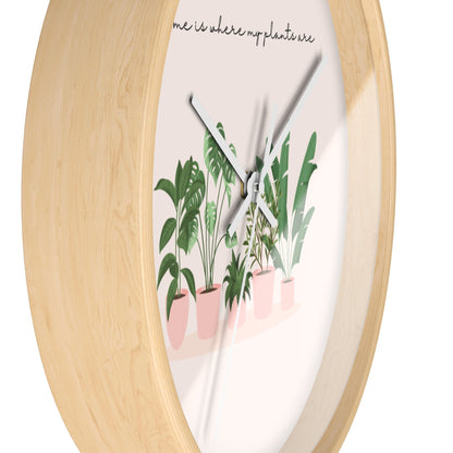 Wall Clock Home Is Where My Plants Are Tiny Zen Gardens - Tiny Zen Gardens