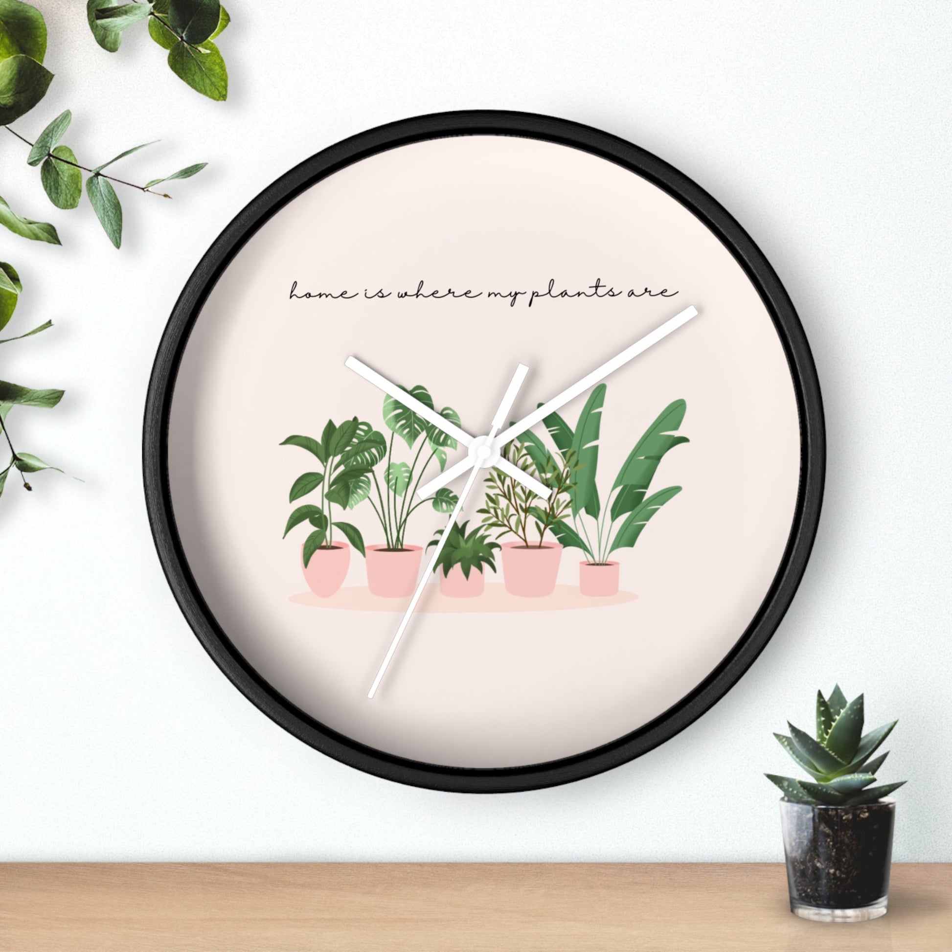 Wall Clock Home Is Where My Plants Are Tiny Zen Gardens - Tiny Zen Gardens