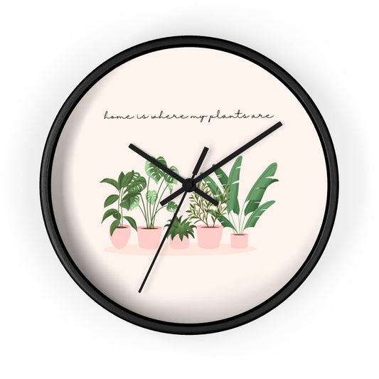 Wall Clock Home Is Where My Plants Are Tiny Zen Gardens - Tiny Zen Gardens