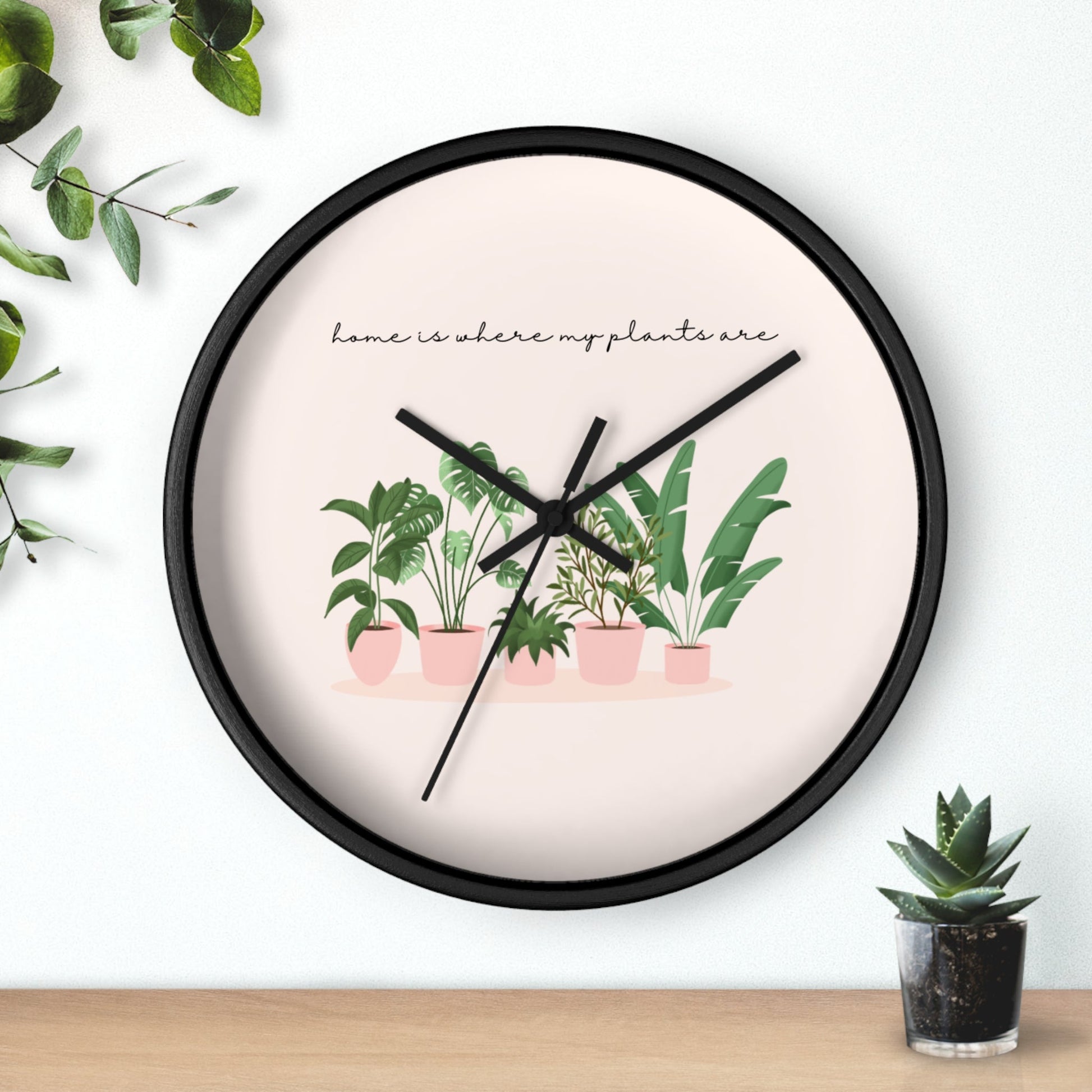 Wall Clock Home Is Where My Plants Are Tiny Zen Gardens - Tiny Zen Gardens