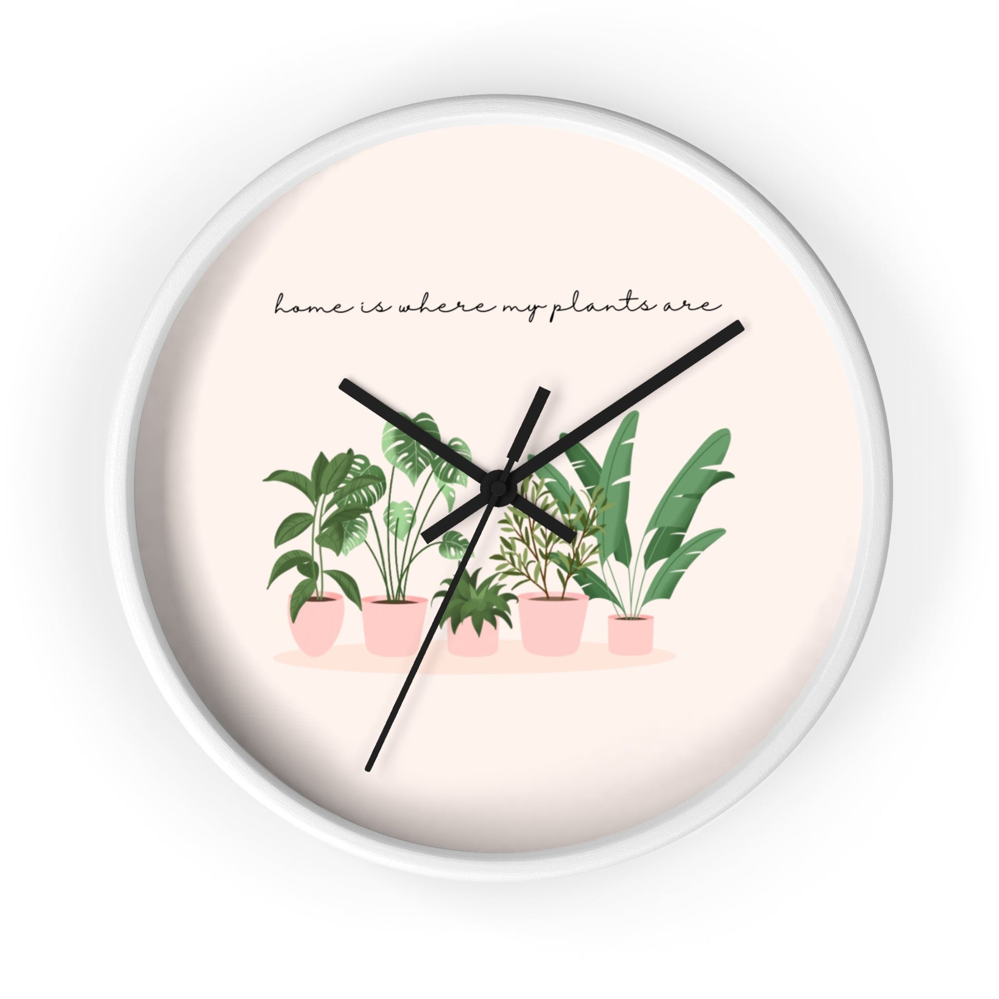 Wall Clock Home Is Where My Plants Are Tiny Zen Gardens - Tiny Zen Gardens