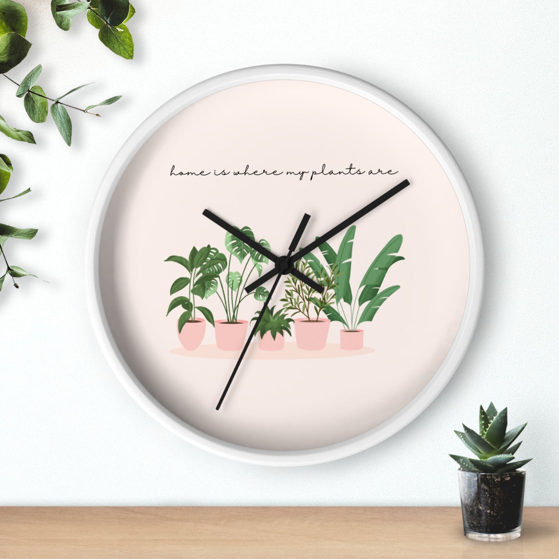 Wall Clock Home Is Where My Plants Are Tiny Zen Gardens - Tiny Zen Gardens