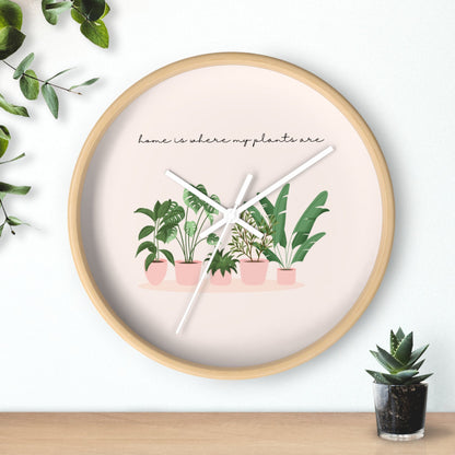 Wall Clock Home Is Where My Plants Are Tiny Zen Gardens - Tiny Zen Gardens