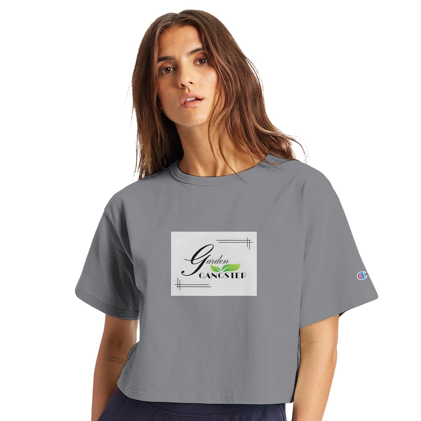 Women's Cropped Champion T - Shirt | Garden Gangster | Tiny Zen Gardens - Tiny Zen Gardens