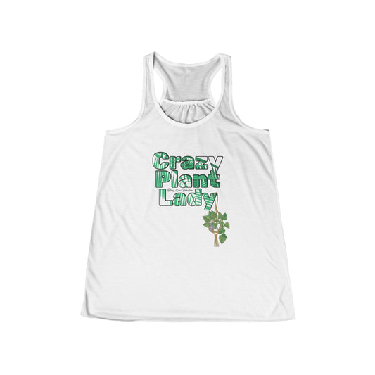 Women's Flowy Racerback Tank | Crazy Plant Lady - Tiny Zen Gardens