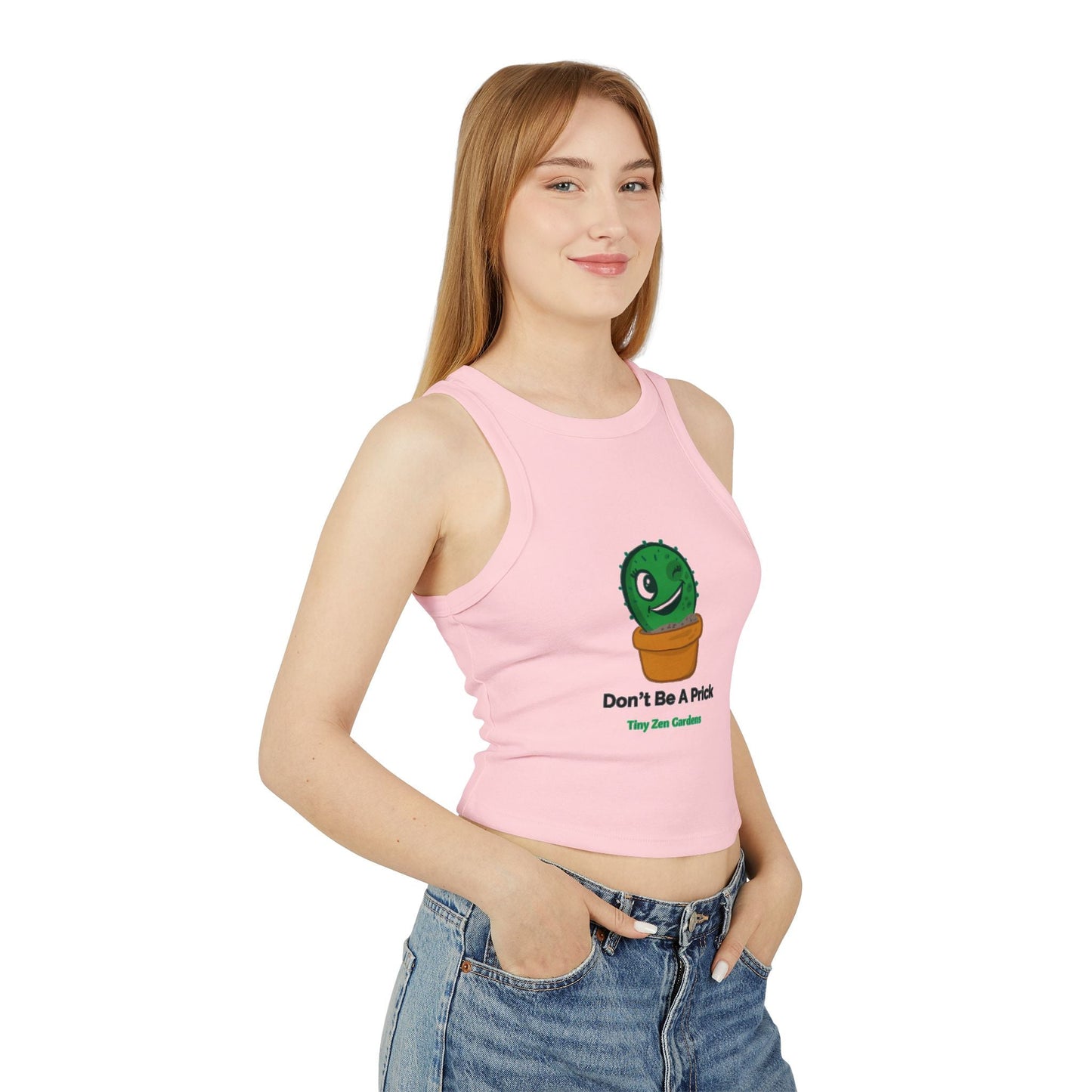 Women's Racer Tank Top | Don’t Be A Prick | Tiny Zen Gardens - Tiny Zen Gardens