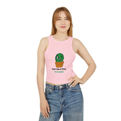 Women's Racer Tank Top | Don’t Be A Prick | Tiny Zen Gardens - Tiny Zen Gardens